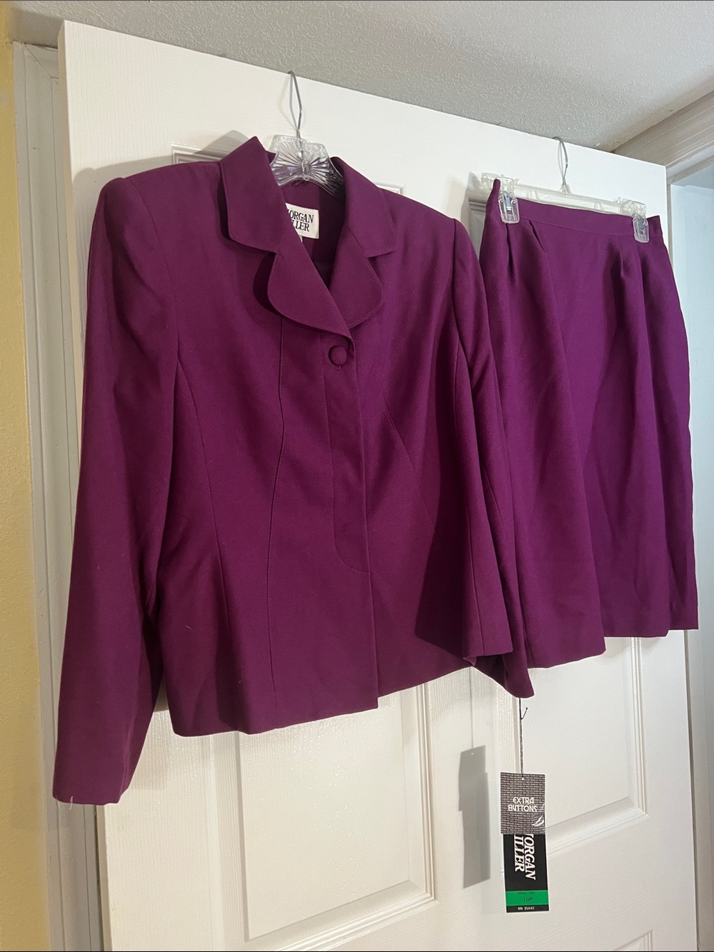 Morgan Miller Plum Two-Piece Skirt Suit
